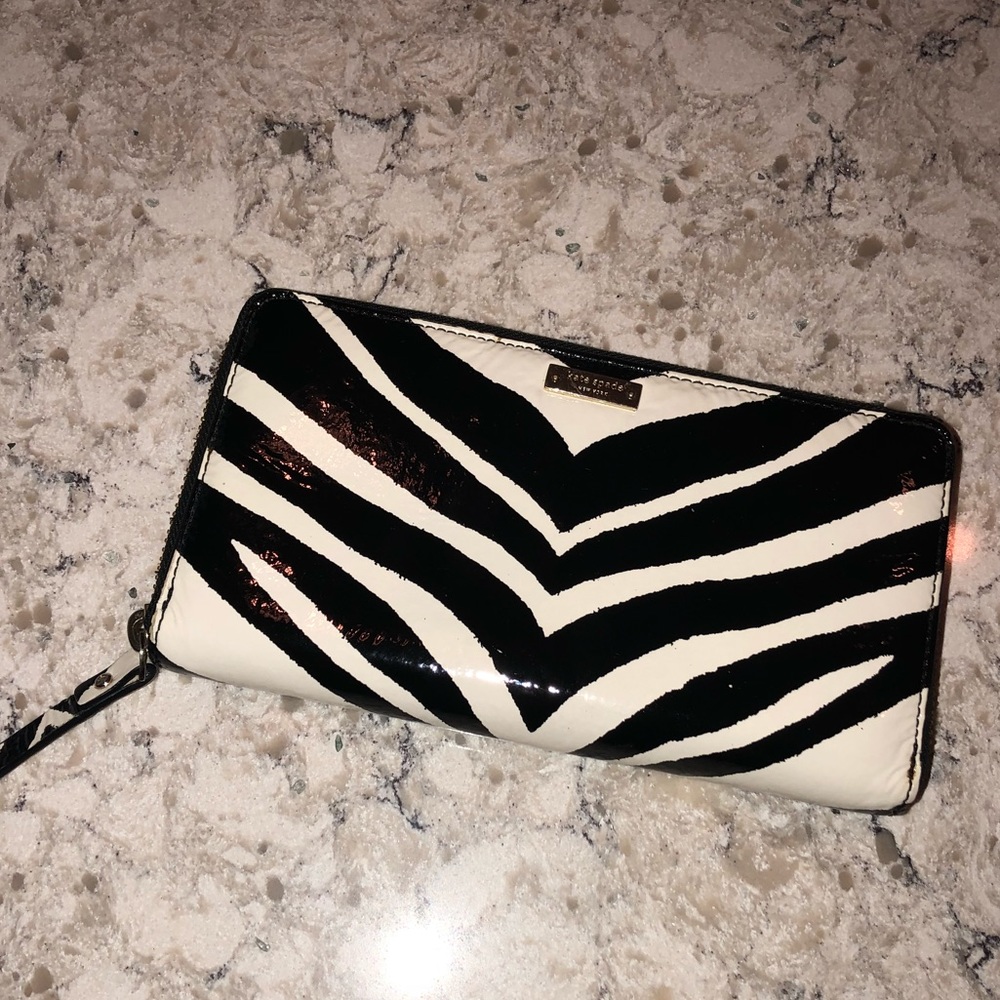 Black and White Patent Leather Kate Spade Wallet